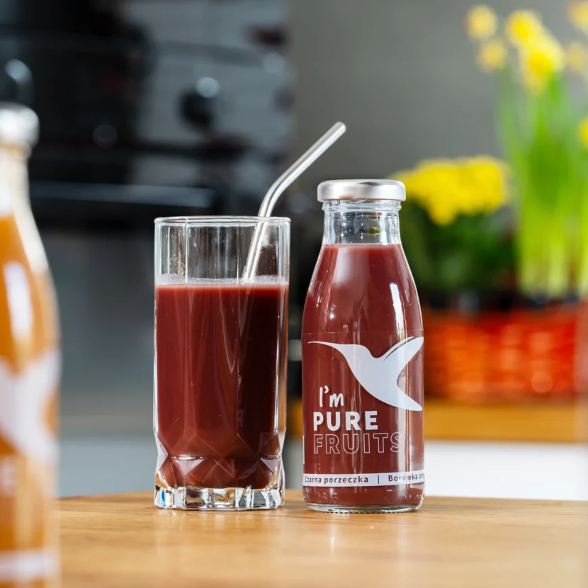 Sok PURE FRUITS z maliną, porzeczką i borówką 15x250ml - obrazek 7