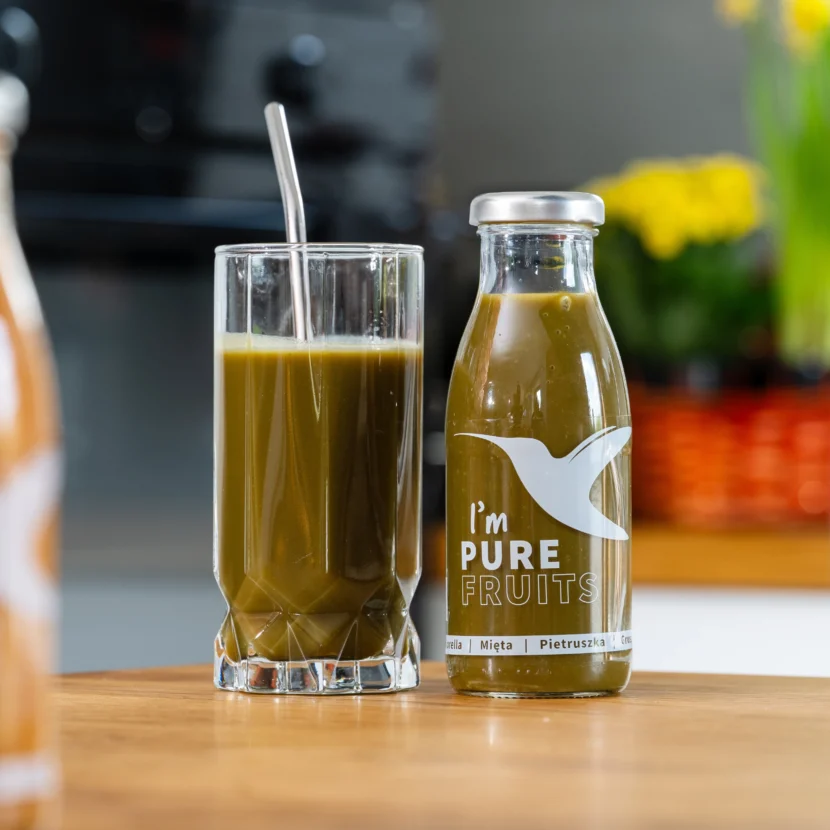 Sok PURE FRUITS z chlorellą, miętą i pietruszką 15x250ml - obrazek 6
